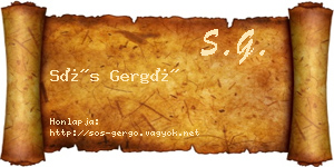 Sós Gergő névjegykártya